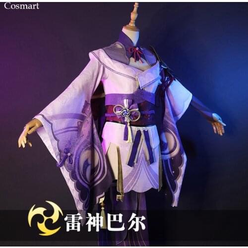 Anime Genshin Impact Raiden Shogun Ba'al Game Suit Kimono Uniform Cosplay Costume Carnival Halloween Party Outfit For Women New