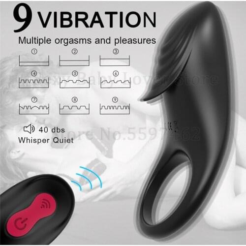 Wireless Remote Control Male Penis Ring Vibrator Big Cock Rings Men Time Delay Ejaculation Vibrator Clitoris Stimulator Sex Toys