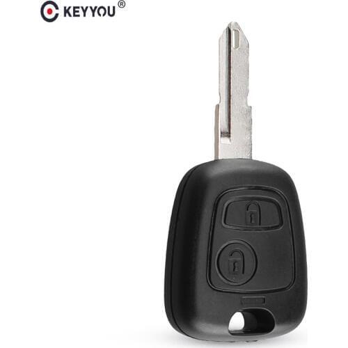 KEYYOU 2 Buttons Remote Auto Car Key Case Shell Key Cover Uucut Blade For Peugeot 106 206 306 406