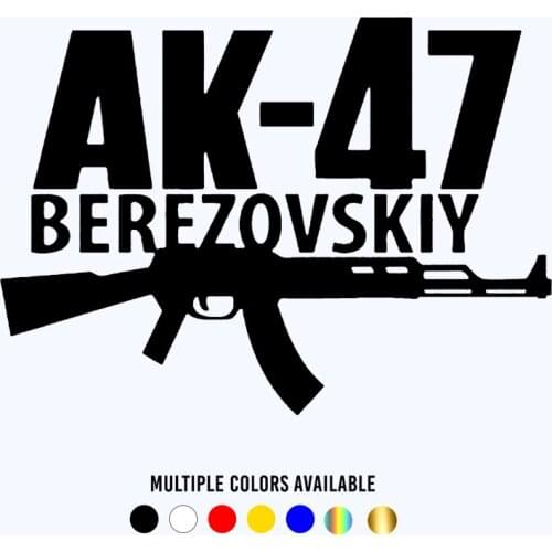 CK3062#20*14.4cm AK 47 Berezovskiy reflective funny car sticker vinyl decal silver/black car auto stickers for car bumper window