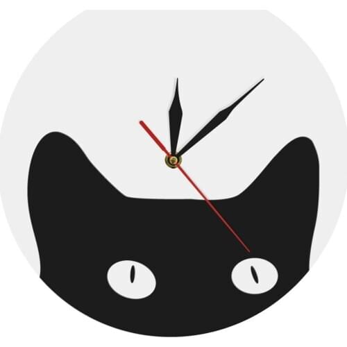 Peeping Cat Cuties Nursery and Kids Room Animal Wall Clock Funny Crazy Cat Lady Wall Clock Cheeky Kitten Decorative Wall Watch