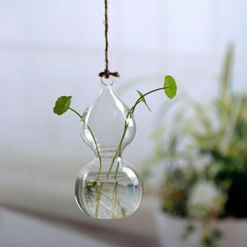 European Wall Hanging Light Bulb Glass Vase Flower Plant Terrarium Container Home Decor Glass Culture Vase