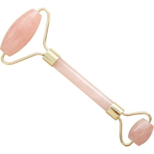 Hot Selling Rose Quartz Face Massage Stick Roller Facial Anti Wrinkle Body Head Portable Nature Beauty Health Care Tools