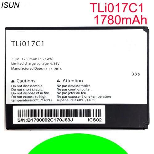 ISUNOO 5pcs/lot 1780mAh TLI017C1 battery For Alcatel One Touch PIXI 3 4.5 4.5" 5019D 5017D 5017A 5017X 5017 5027B TLi017C1