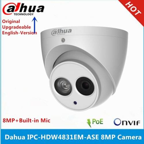 Dahua IPC-HDW4831EM-ASE metal shell H2.65 Built-in MIC WDR IR 50m POE 8 MP IP Camera replace IPC-HDW4830EM-AS cctv Camera