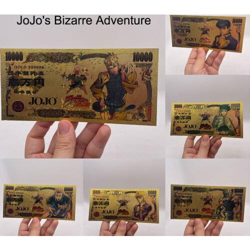 100pcs/lot JoJo-S-Bizarre-Adventure Anime Gold Japanese Banknote Cards for Fans Collection and Gift