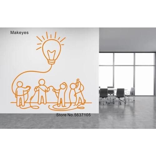 Makeyes Teamwork Office Wall Stickers Office Decoration Art Design Business Wall Decals Modern Decoration Wallpaper Murals Q484