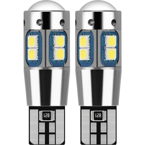 2PCS Small Plug-in Bubble T10 3030 10SMD Super Bright Car Interior Reading Dome Light Marker Lamp LED Auto Wedge Parking Bulbs