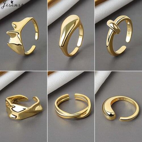 Jisensp Korean Fashion Finger Ring for Women Men INS Concave-convex Irregular Cocktail Ring Steampunk Jewelry Bijoux Femme