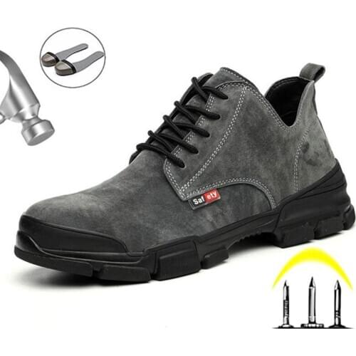 Indestructible Shoes Safety Shoes Steel Toe Work Safety Boot Male Work Shoes Anti-smashing Outdoor Sneakers Ryder Men Shoes 46