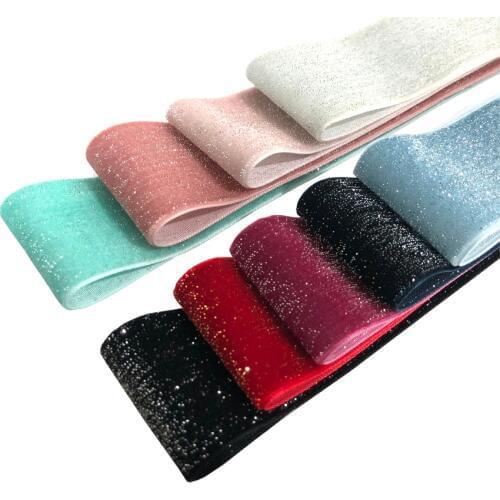 5yards 15/25/40mm 10 Colors Glitter Velvet Ribbon Single Face Velour Gift Packing Webbing Gament Apparel Bag Sewing Accessories