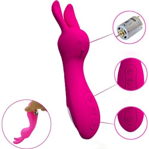 Cute Rabbit Massagers Vibrators 10 Frequency Vibrating Body Sex Flirting Machines Adult Products Sex Toys For Woman USB charging