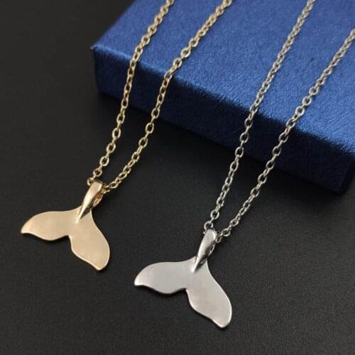 Fashion Mermaid Dolphin Tail Charm Necklace Gold Silver Color Clavicle Chain Cute Girl Party Jewelry For women Couples Gift
