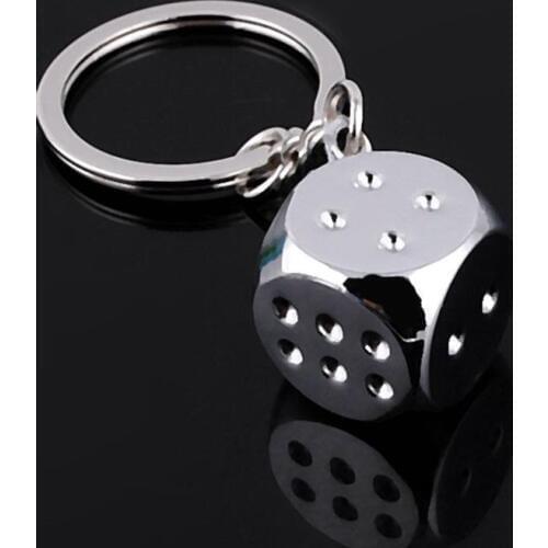 Aquare dice keychain fashion gamble boson key chains cool man bag pendants charm female car accessory jewelry Drop shipping