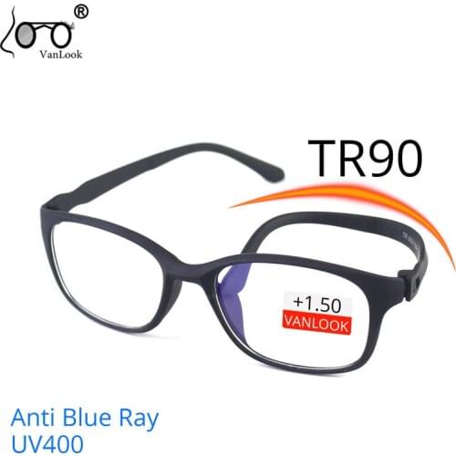 VANLOOK Womens Reading Glasses Men Anti Blue Light For Computer Presbyopic Glasses TR90 Optical Spectacle Frame