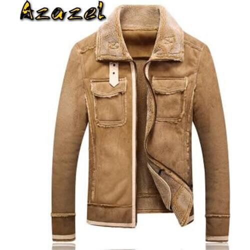 Vintage Warm Winter Men Mens Fur Coat High Quality 5XL Plus Size Mens Overcoats Warm Automotive Suede Lamb Fur Jacket Men A330