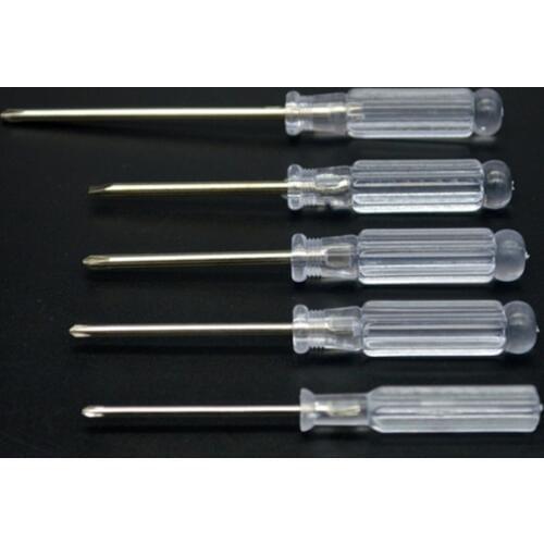 5Pcs Mini Screwdriver Repair Open Tools Kit Transparent Slotted Screwdriver for Computer Assembling And Appliance Repairing