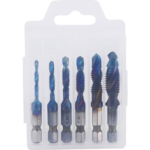 X7YF Drill Tap Bits Set HSS Combination Drill & Tap Bit Set Screw Tapping Bit Tool Hex Shank Tool Kit Metric Thread