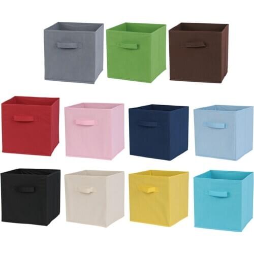 Non-woven Foldable Cube Storage Bin Fabric Drawer Cubby Organizer Container Box Sundries Organizer Basket