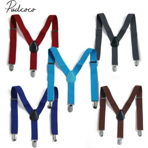 2018 Brand New Lovely Baby Boys Girls Clip-on Suspender Y-Back Child Elastic Suspenders 8Colors Overall Accessories