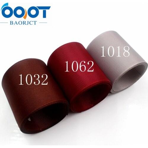 OOOT BAORJCT 178141 50mm 10yard Solid Color Ribbons Thermal transfer Printed grosgrain Wedding Accessories DIY handmade material