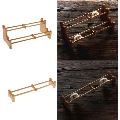 Teacup Rack Removable Bamboo Teacup Stand Tea Cup Organizer Holder