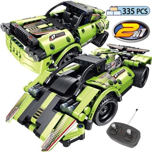 Rc Building Blocks Car City vehicle 2.4Ghz Block s Dual Mode Wrangler Convertible Bricks Radio Remote Control Toys