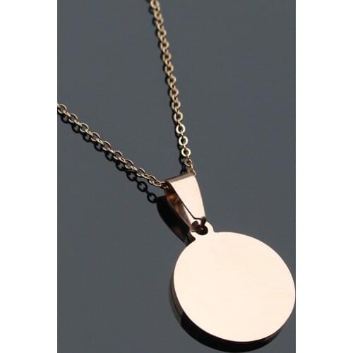 Rose Round Locket Steel Necklace