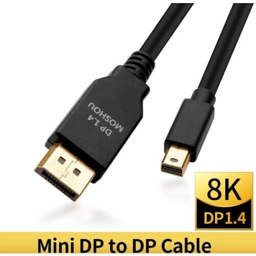 Thunderbolt 2 mini DisplayPort to MiniDP to DP 1.4 Cable Cord 8K 4K HDR 60Hz 144Hz 165Hz Display Port Adapter For PC Laptop