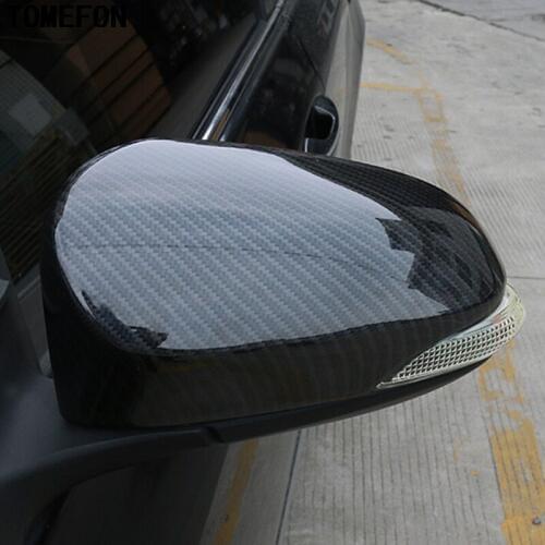 TOMEFON For Toyota C-HR CHR 2017 2018 Water Transfer Rearview Side Glass Mirror Cap Cover Trim Car Accessories ABS Carbon Fiber