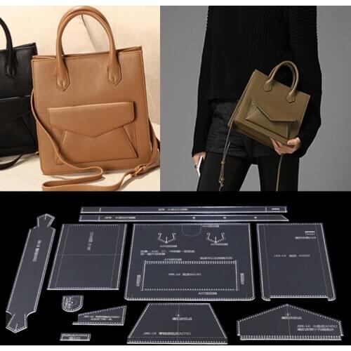 11Pcs Acrylic Leather HandBag Shoulder Bag Pattern Stencil Template DIY Leathercraft Tool