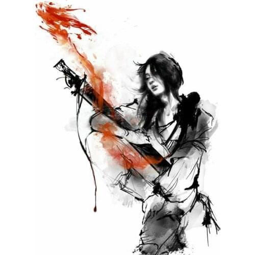 Japanese Women Samurai Art Film Print Silk Poster for Your Home Wall Decor 24x36inch