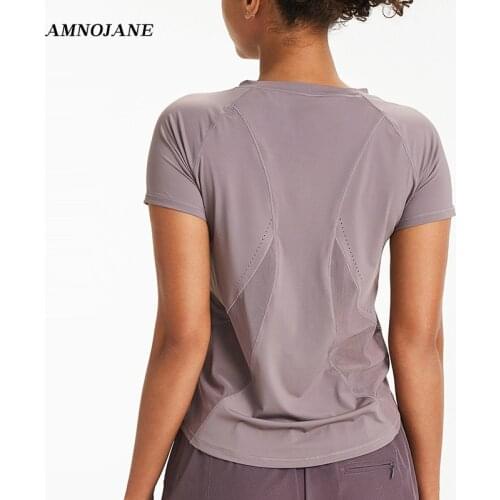 Woman T-shirts Sports Tank Crop Top Womens Shirt Mesh Clothes Yoga Wear Fitness Short Sleeve Gym Tops Sportswear Running Shirt