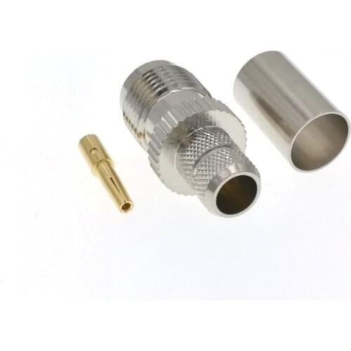 100PCS TNC Female Crimp RF Connector For LMR300 50-5 5D-FB RG5 RG6 Cable