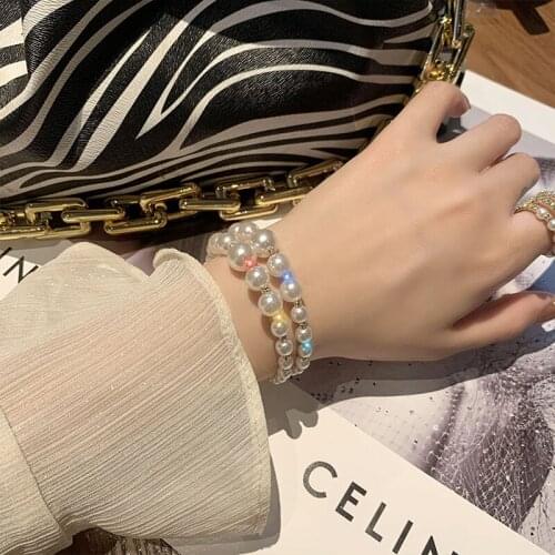 New Exquisite and Gentle Temperament Jewelry Double-layer Pearl Bracelet Simple Fashion Pearl Bracelet Women