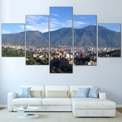 5 Pieces Avila Caracas Mountain Landscape painting Canvas Print Wall Art Poster Modern Home Decoration Living Room Pictures