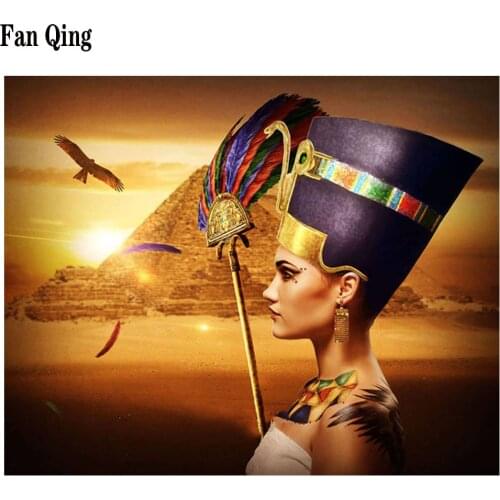 5d Diy diamond painting full round square drill diamond embroidery Egyptian Queen rhinestone painting diamond mosaic Cleopatra