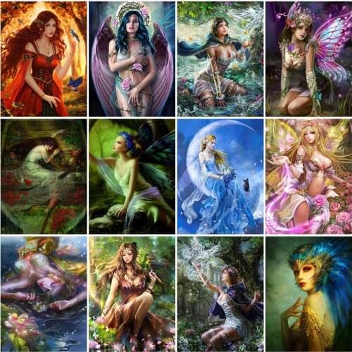 Anime Embroidery Diamond Painting Stranded Mermaid Character Cross Stitch Poster Diy Mosaic Home Decoration Painting