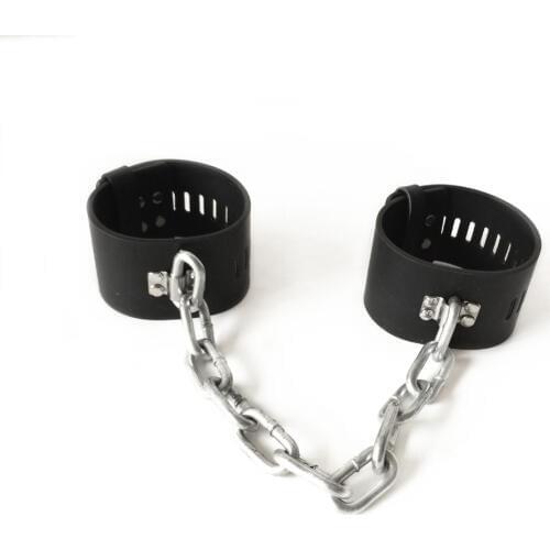 Black emperor SM fun leather chain handcuffs adult toys slave torture devices Chinese factories cheap safe