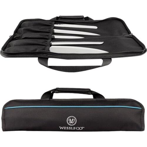 Black Kitchen Cutter Roll Bag Oxford Outdoor Camping Carry Case Bag 5 Slots Chef Knife Storage Pockets Professional Organizer