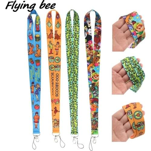 Flyingbee Cartoon Dog Best Friends Creative Lanyard Badge ID Lanyards Mobile Phone Rope Key Lanyard Neck Straps Accessorie X1222