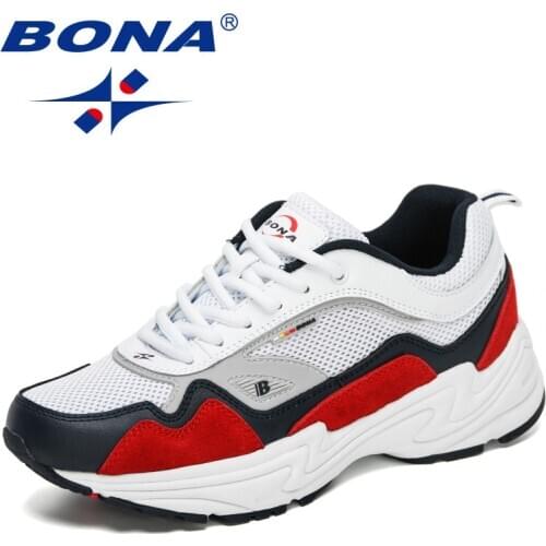 BONA 2021 New Designers Trendy Thick Sole Platform Sneakers Men Vulcanize Shoes Mixed Color Chunky Shoes Man Trainers Mansculino