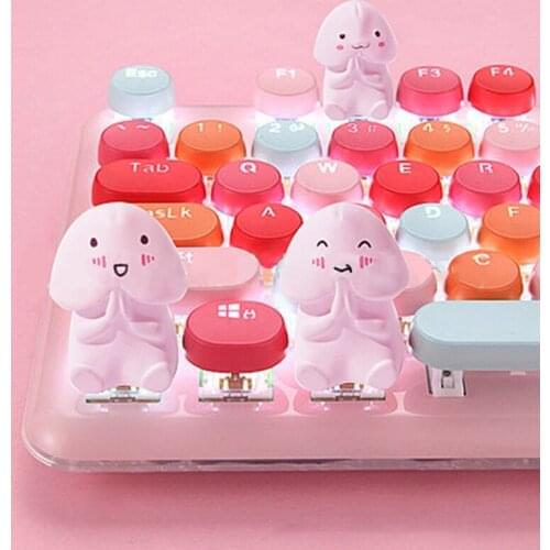 PVC Backlit Mechanical Keyboard Keycap OEM Profile R4 Translucent Key Pink