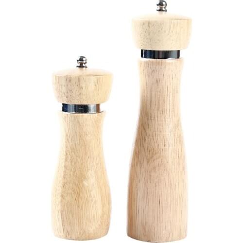 Salt And Pepper Mills Solid Wood Pepper Mill With Strong Adjustable Ceramic Grinder 6/8inch Kitchen Tools