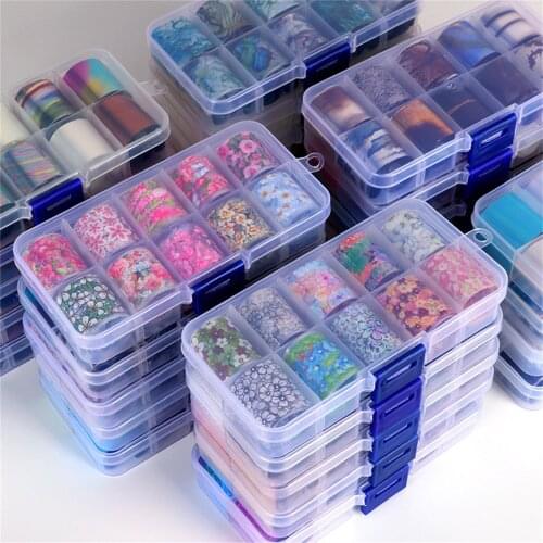 Multicolor Nail Stickers 10 Rolls Holographic Nail Art Transfer Foil Sticker Flower Paper Wraps Nail Art Decorations наклейки