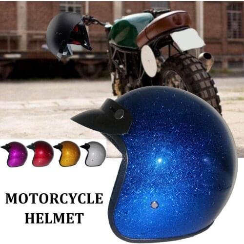1PCS Fashion Personality Motorcycle Helmet Men Women Retro Helmet Classic Retro Open Face Design Lightweight DOT Certified