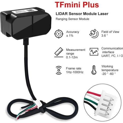 Benewake Lidar TFmini Plus Sensor Module Single-Point Ranging Module 0.1-12m Measurement Range Distance,Support I/O for Drone