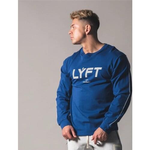 2021 New Men Brand Clothing Gyms Fitness Long T-shirt Skinny Bodybuilding t shirt Muscle autumn Male Casual Workout Tee Tops
