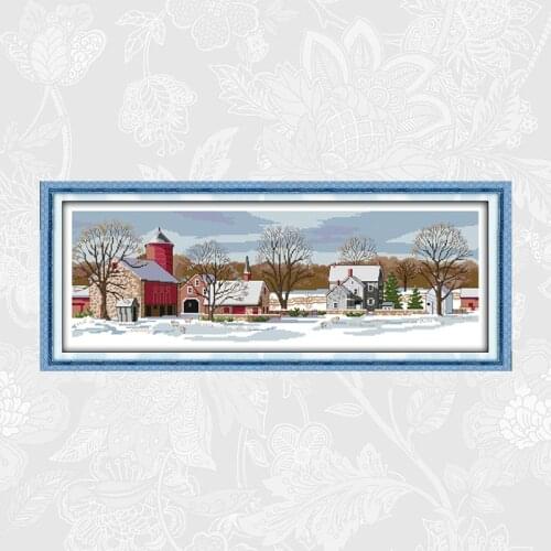 Northern Scenery DIY Handwork Cross Stitch Printed on Canvas 11CT 14CT Cross Stitch Kits Embroidery Semi-finished Needlework