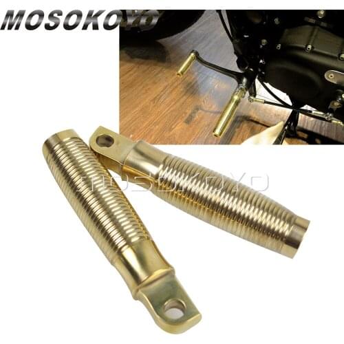 Solid Brass Footrests Foot Pegs Motorbikes Beehive Footpegs For Harley Cafe Racer Scrambler Yamaha Honda Custom Beehive Footpeg